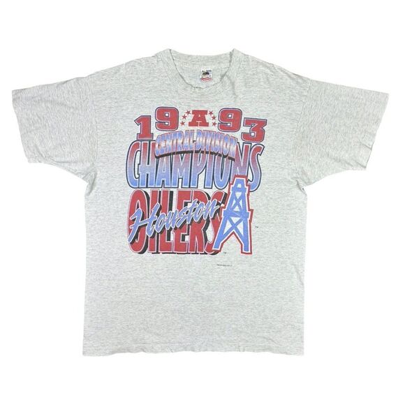 Vintage Fruit of the Loom 1993 AFC Central Division Champs Houston Oilers Tee - Picture 1 of 6
